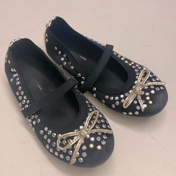 Stuart Weitzman Fannie Sparkle Ballet Flats rhinestone black dress shoes 11 - Picture 1 of 6